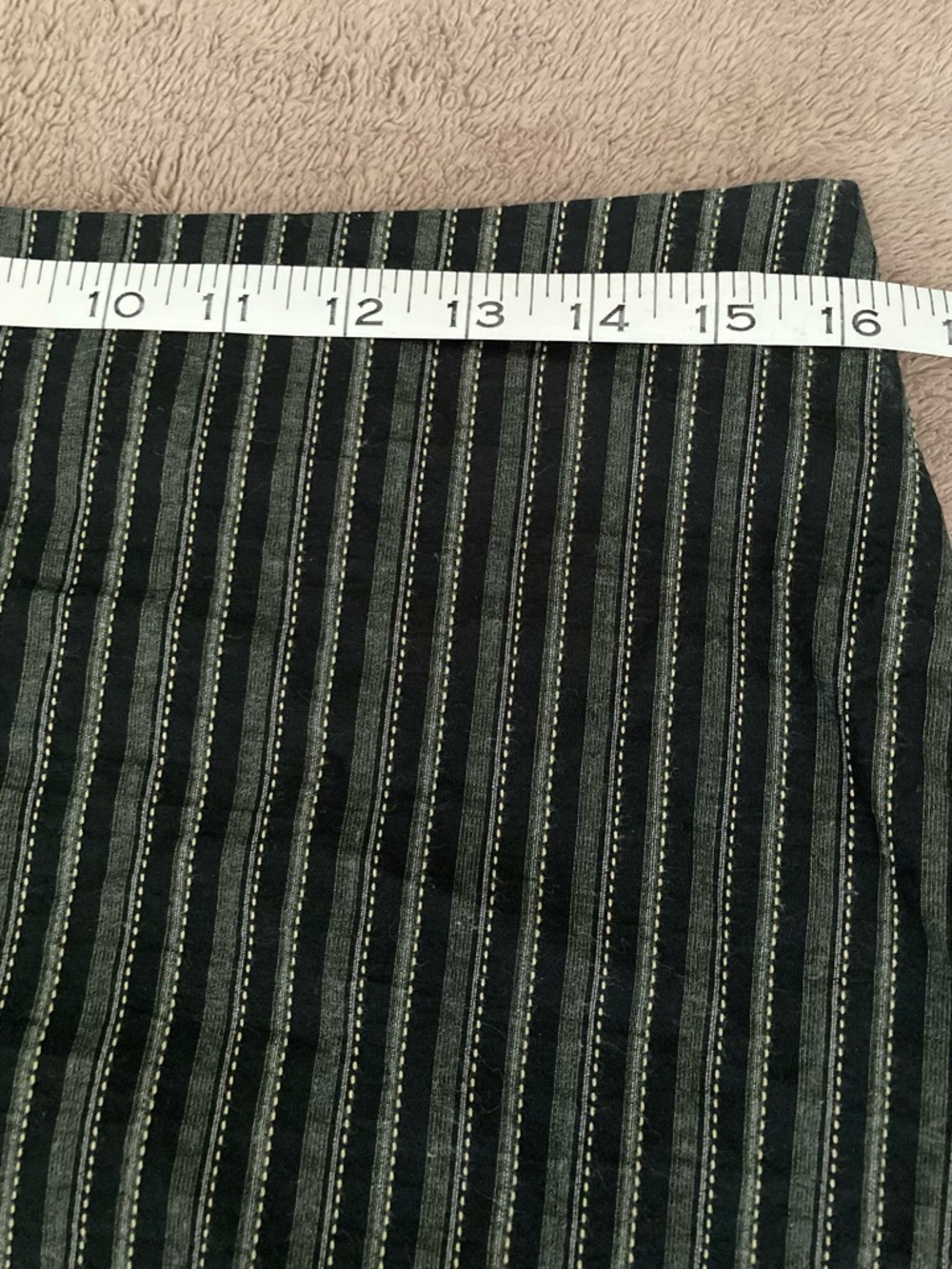 Striped Black and Gray Panel Midi Skirt by Ronen Chen - Picture 4 of 9